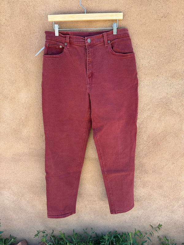 90's Burgundy Levi's 550's, Waist: 31