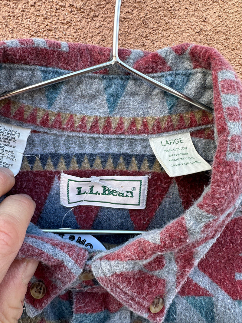 90's Southwest Style L.L. Bean Flannel - Made in USA