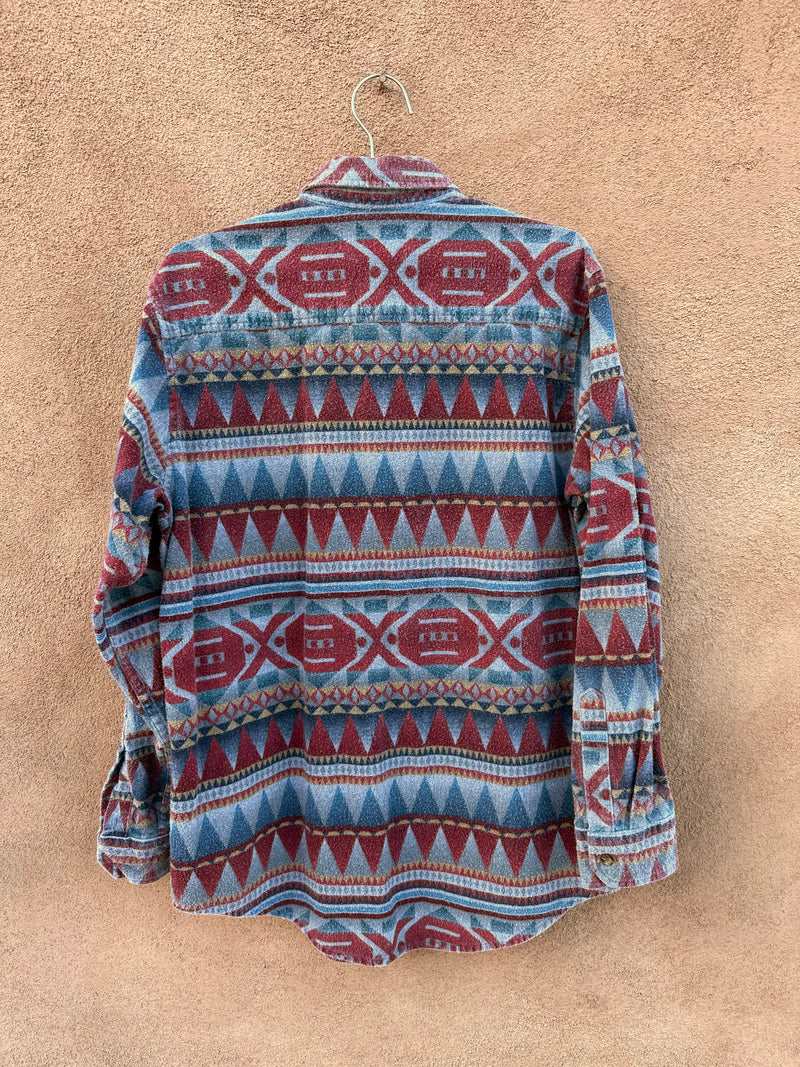 90's Southwest Style L.L. Bean Flannel - Made in USA