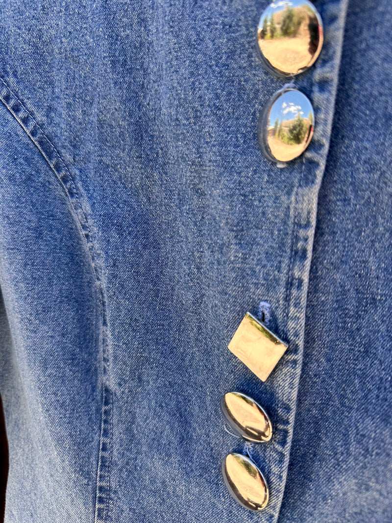 My Michelle 1980's Dress with Bold Buttons