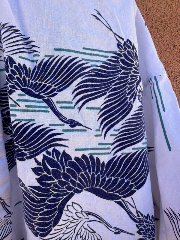 Japanese Heron Cotton Robe