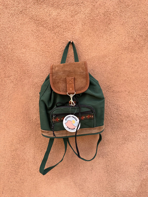 Nylon & Leather Mini Backpack/Sling - as is