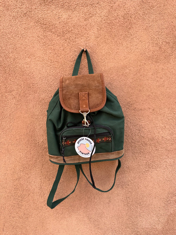Nylon & Leather Mini Backpack/Sling - as is