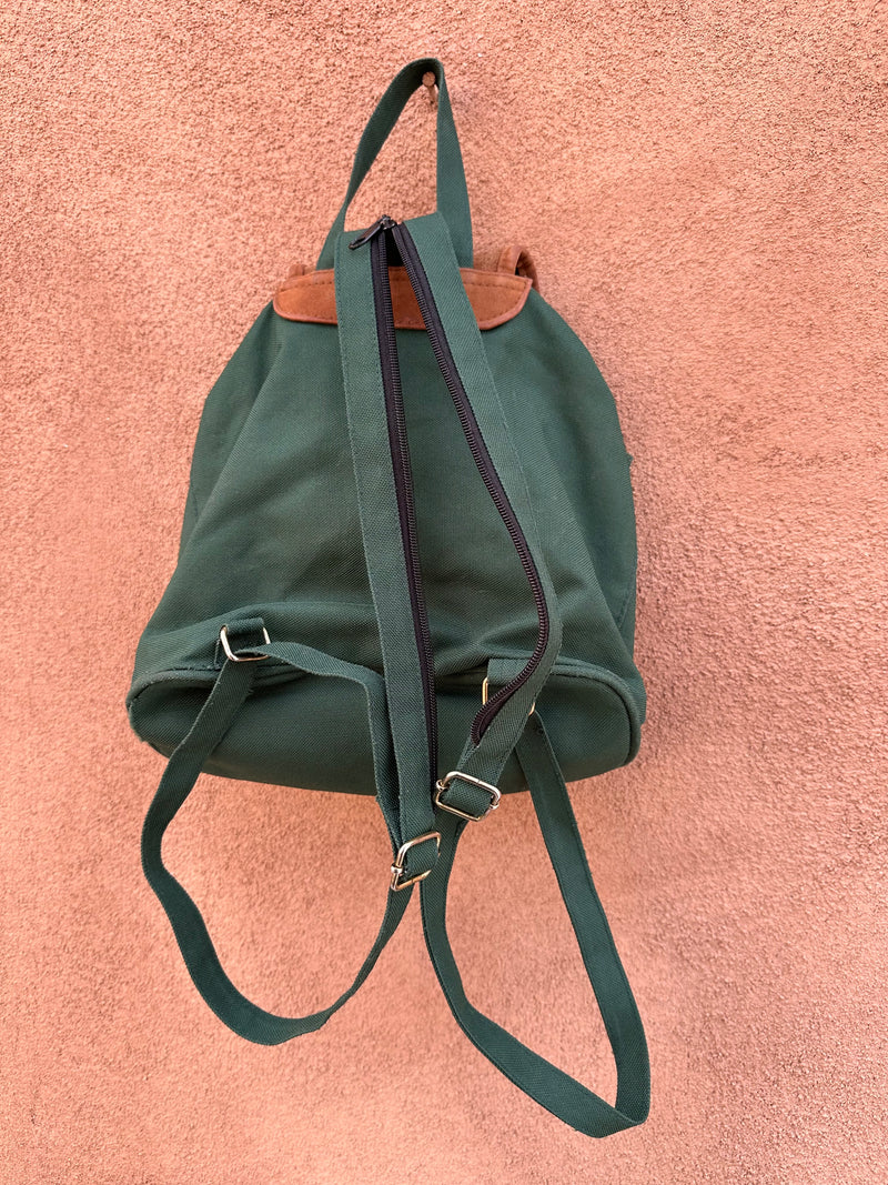 Nylon & Leather Mini Backpack/Sling - as is