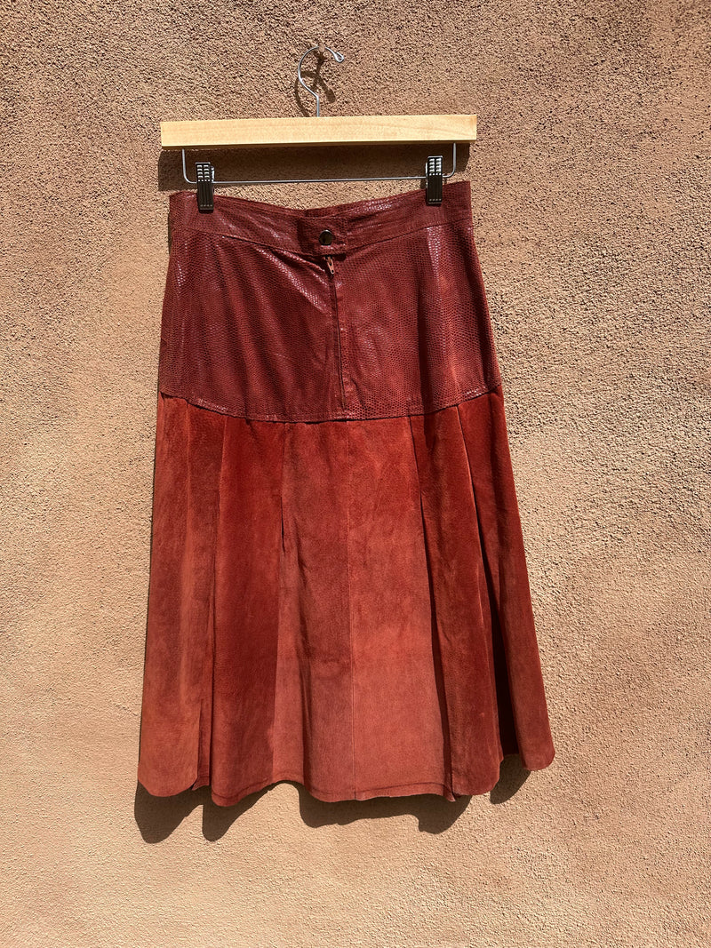 Early 80's Overland Suede and Leather Skirt