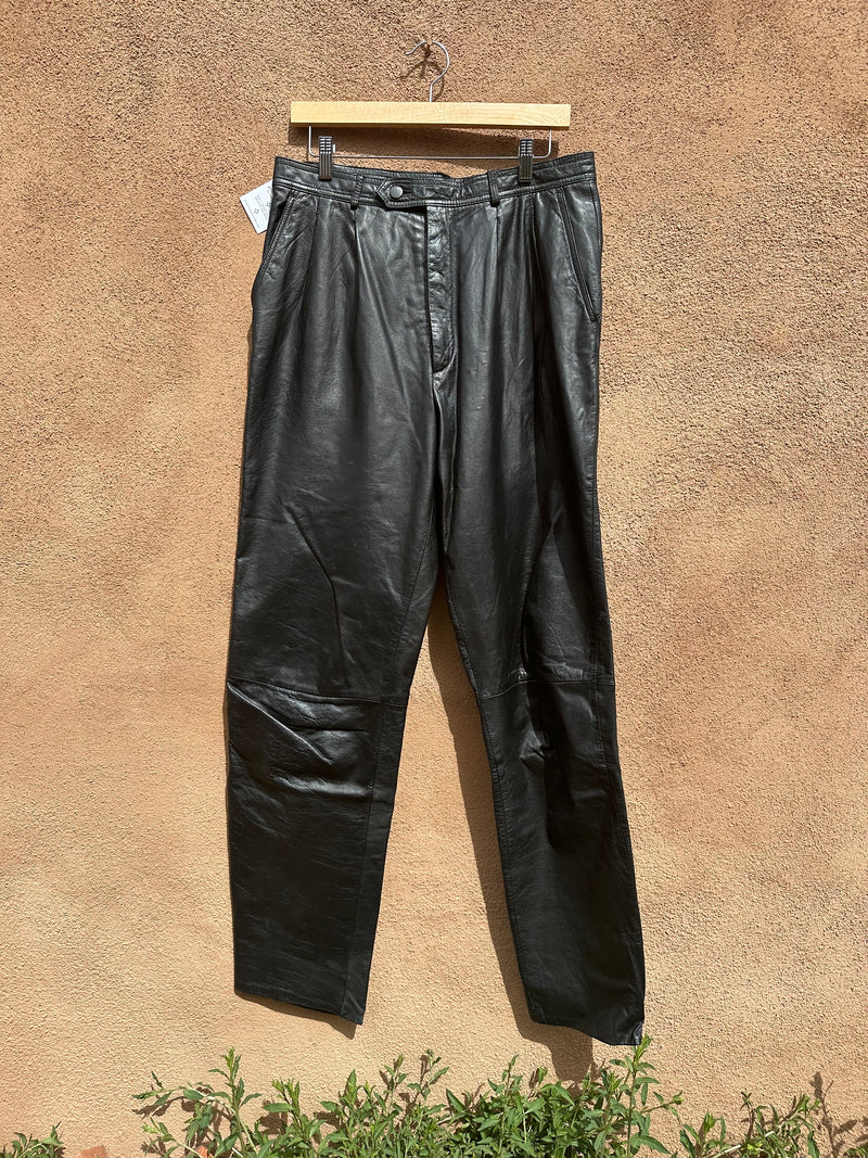Black Leather Pants by Pelle Cuir - 34