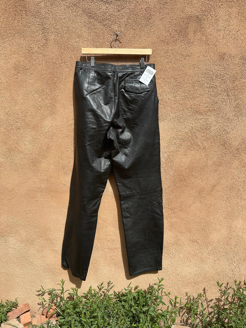 Black Leather Pants by Pelle Cuir - 34