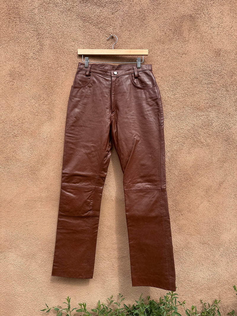 90's Brown Wilson Leather Pants, Waist: 34