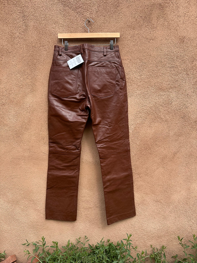 90's Brown Wilson Leather Pants, Waist: 34