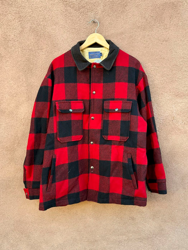 1960's Buffalo Plaid Pendleton Wool Jacket with Corduroy Collar