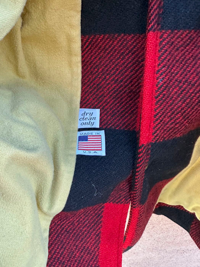 1960's Buffalo Plaid Pendleton Wool Jacket with Corduroy Collar