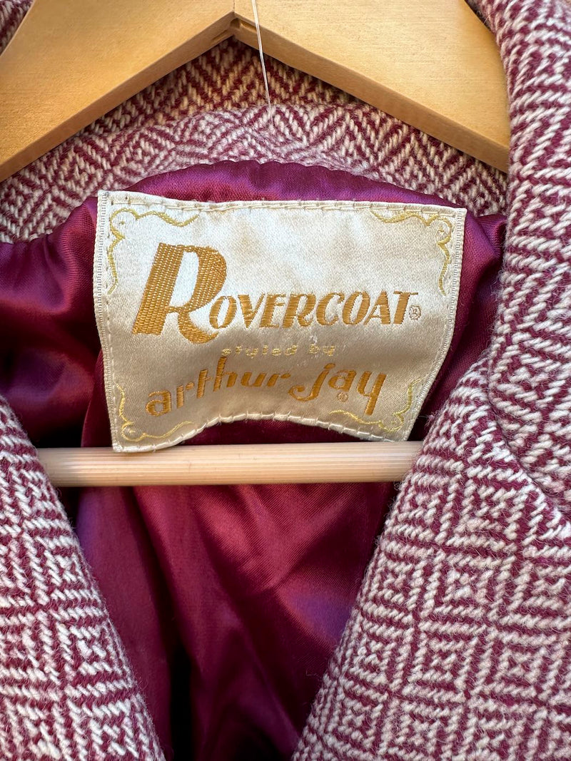 1960's Era Wool Rovercoat Style by Arthur Jay - as is