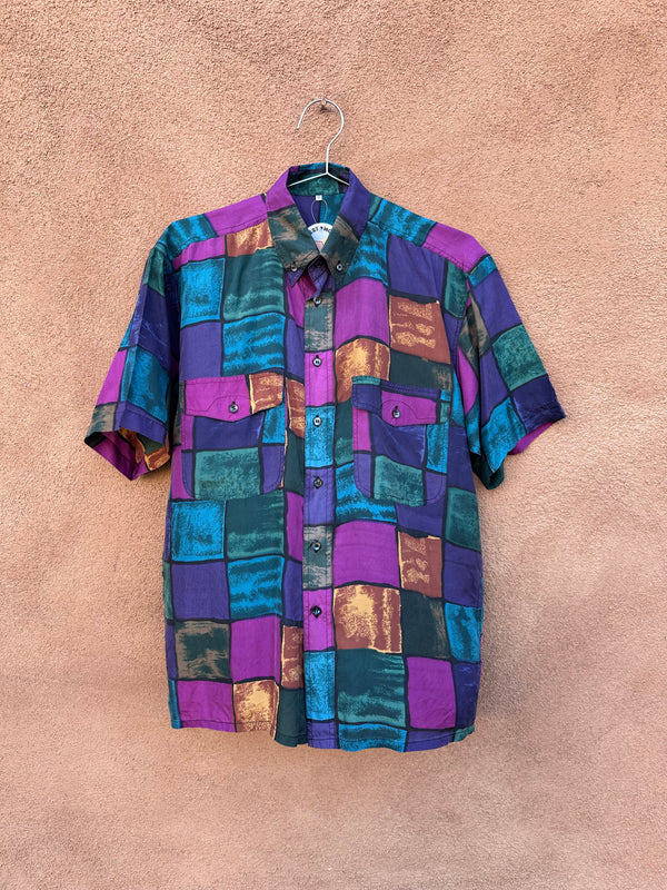 Colorblock Silk Shirt