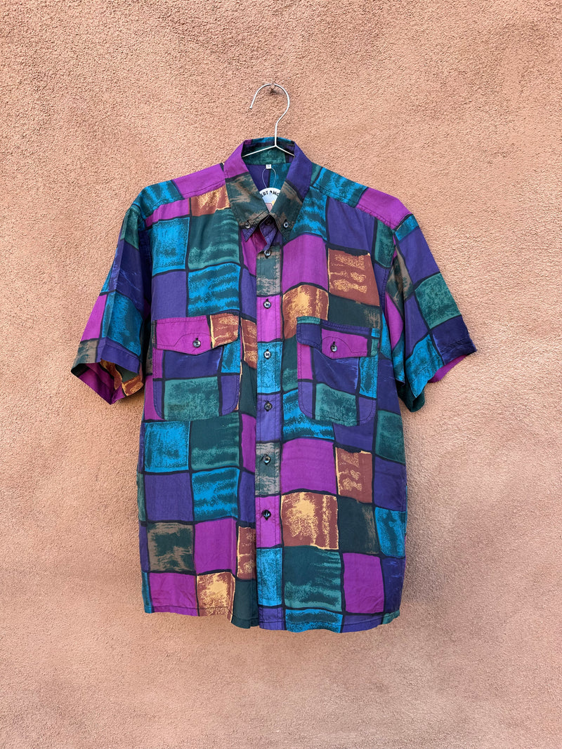 Colorblock Silk Shirt