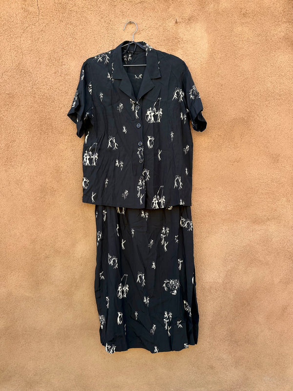 L Boutique Jazz Bar Dress with Blouse