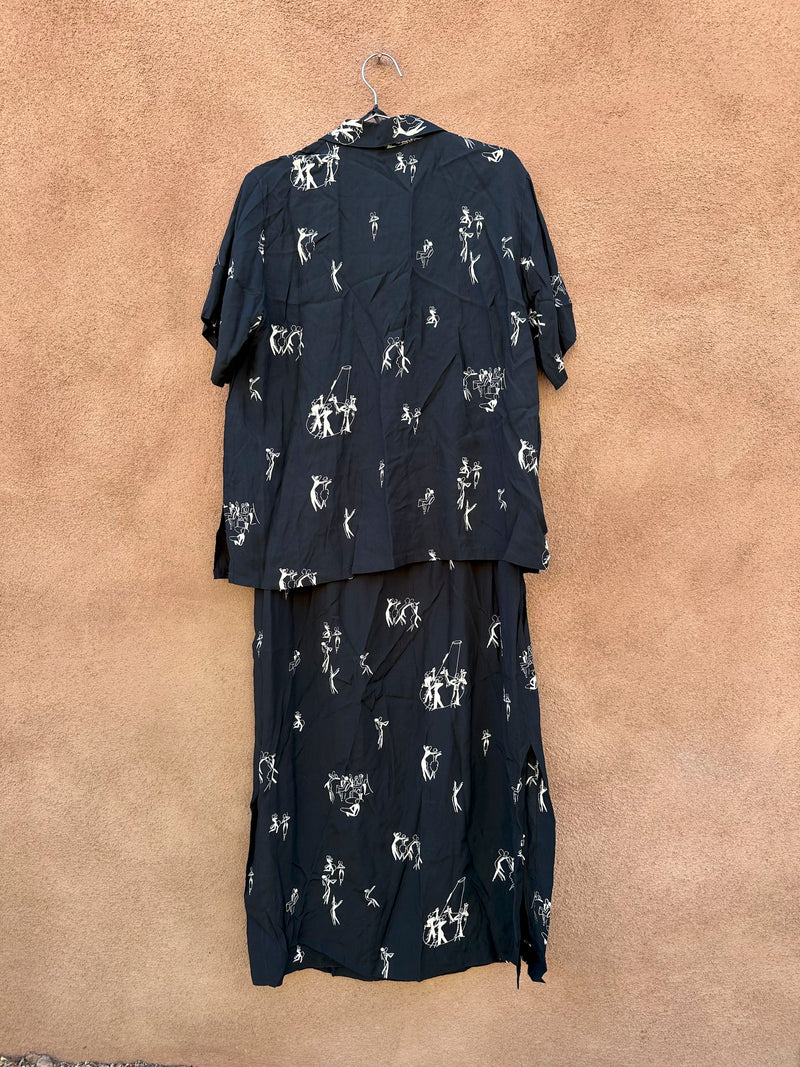 L Boutique Jazz Bar Dress with Blouse