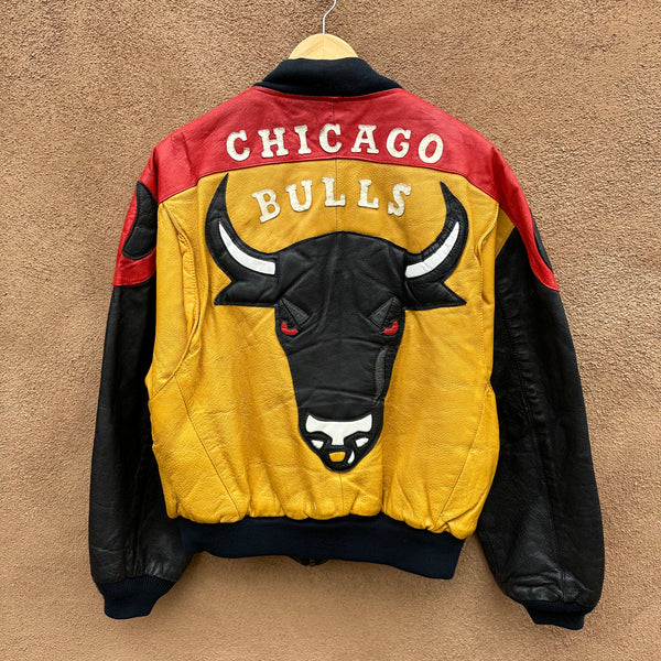 VINTAGE CHICAGO BULLS LEATHER JACKET, CHICAGO BULLS JACKET