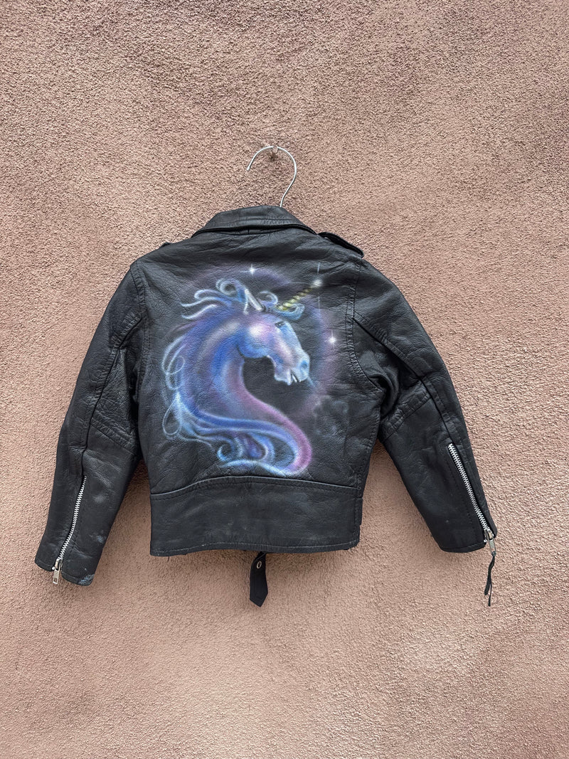 Kids Unicorn Leather Biker Jacket