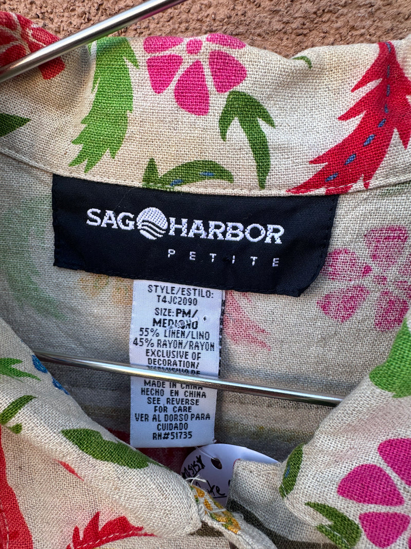 Cute Sahara Linen Blend Blouse by Sag Harbor - as is