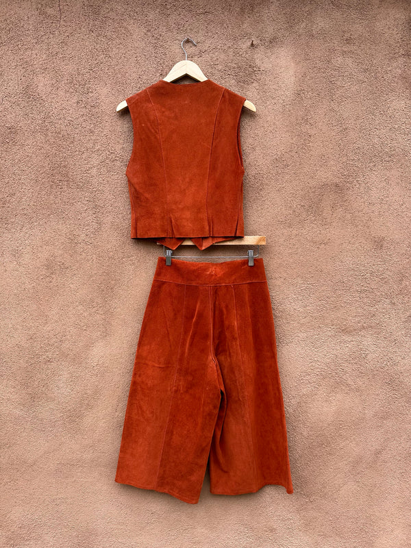 60's Hide Away Suede Vest and Gaucho Pants, 2-Piece