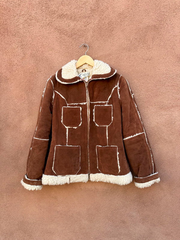 Suede & Wool Four Pocket Rancher Jacket, Made in Uruguay