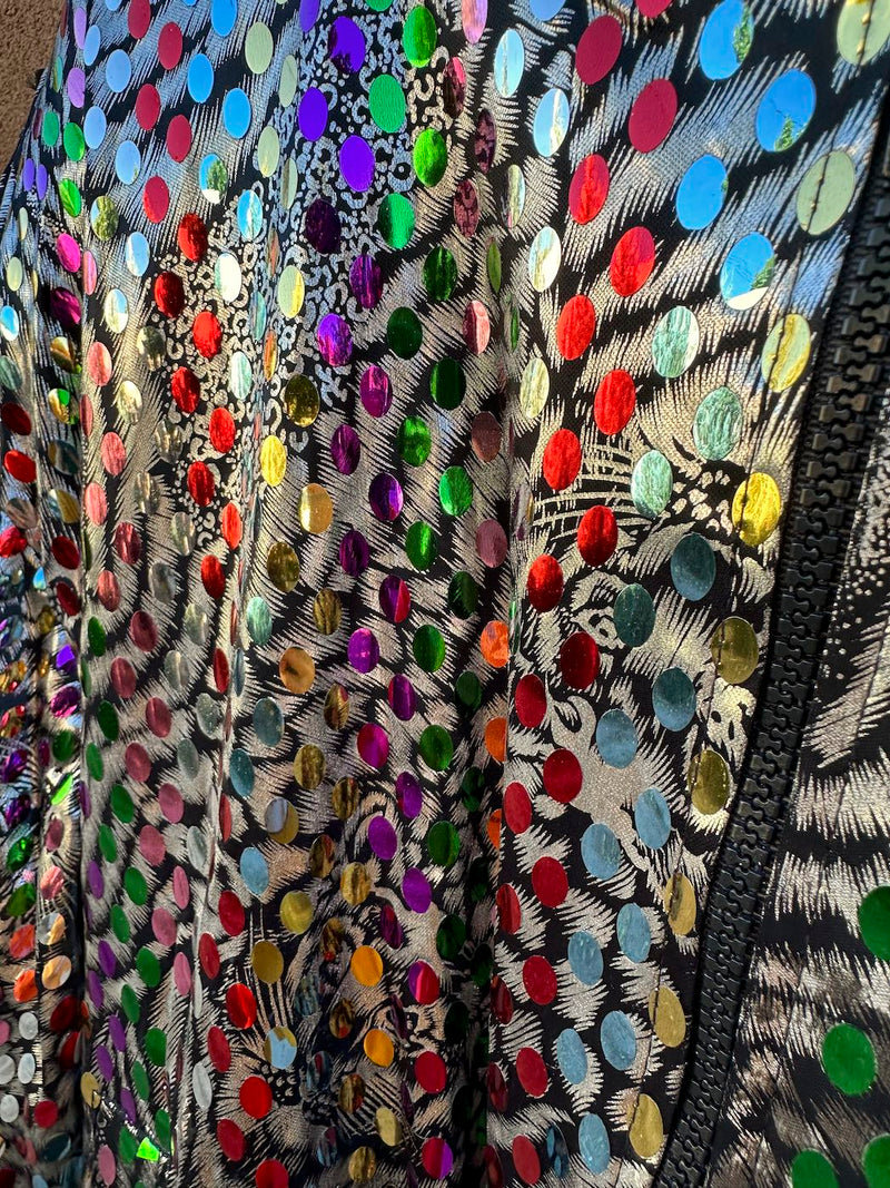 Leopard and Tiger Print Sequined Bomber Jacket - DeVogue