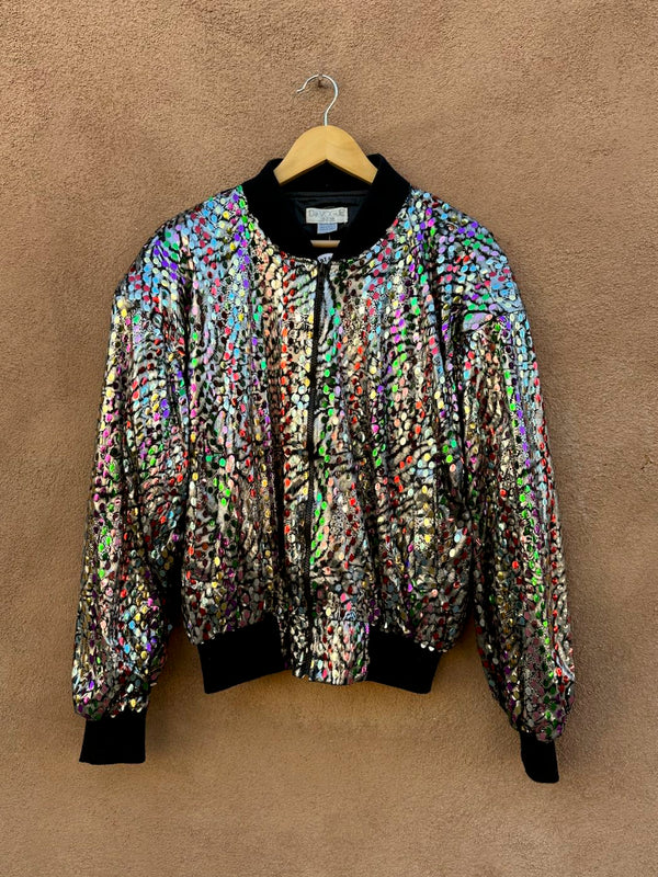 Leopard and Tiger Print Sequined Bomber Jacket - DeVogue