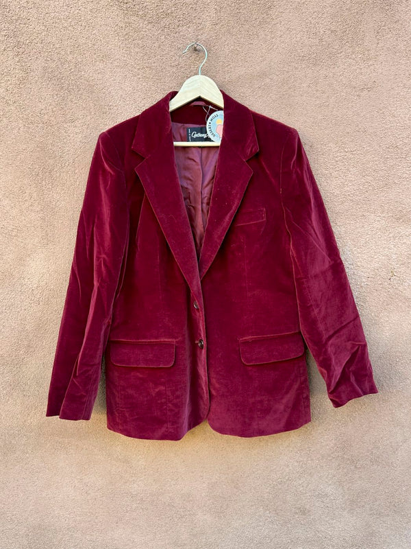 1970's Maroon Velveteen Blazer by Anthony's