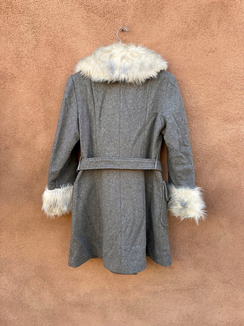 1960's Midlength Wool & Faux Fur Coat by Sears Fashions - as is