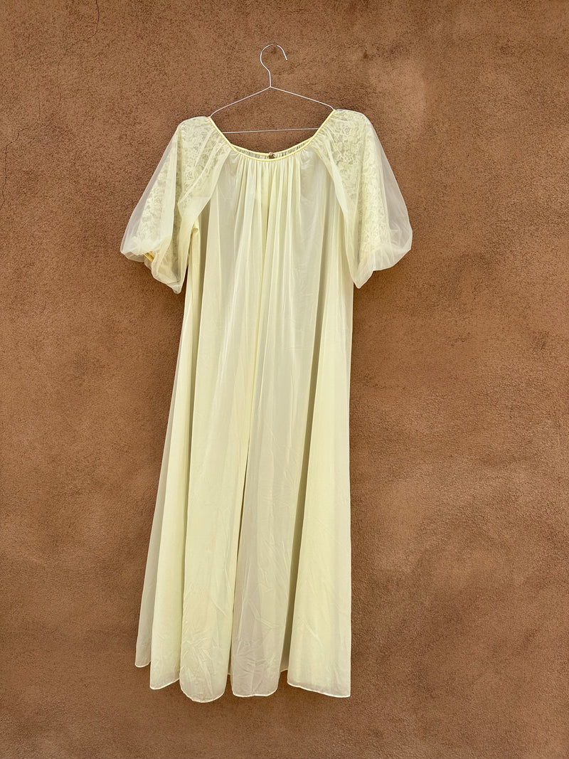 Pastel Yellow Sheer Nightgown