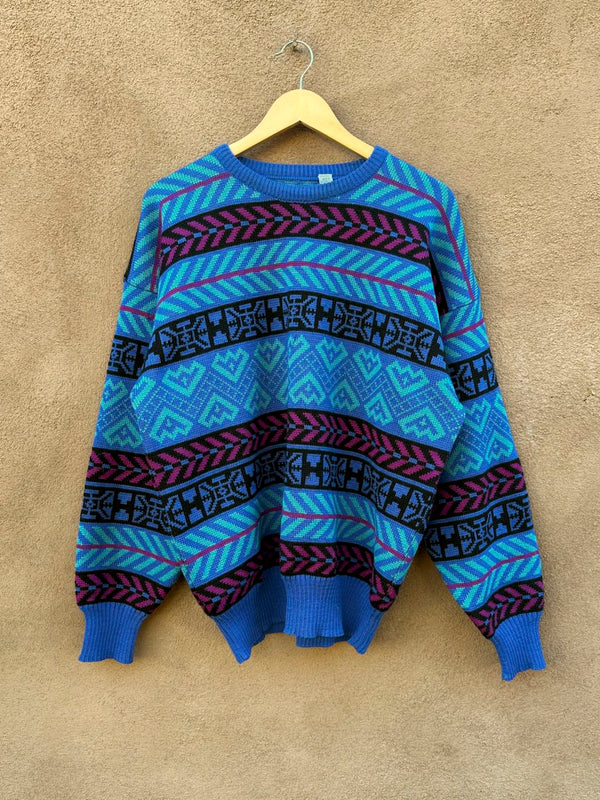 1980's Wool Ski Sweater, Men's XL