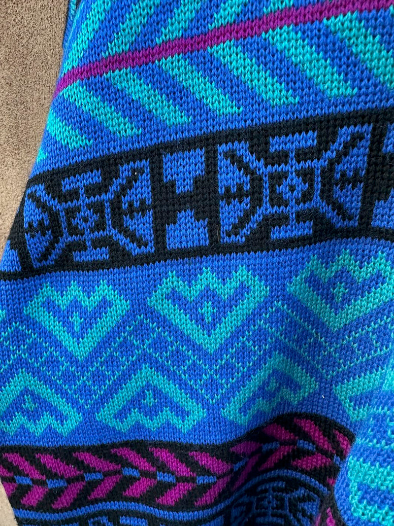 1980's Wool Ski Sweater, Men's XL