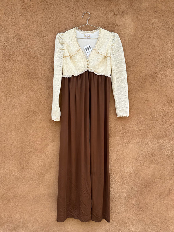 Rag Dolls 70's Dress - Cream and Brown