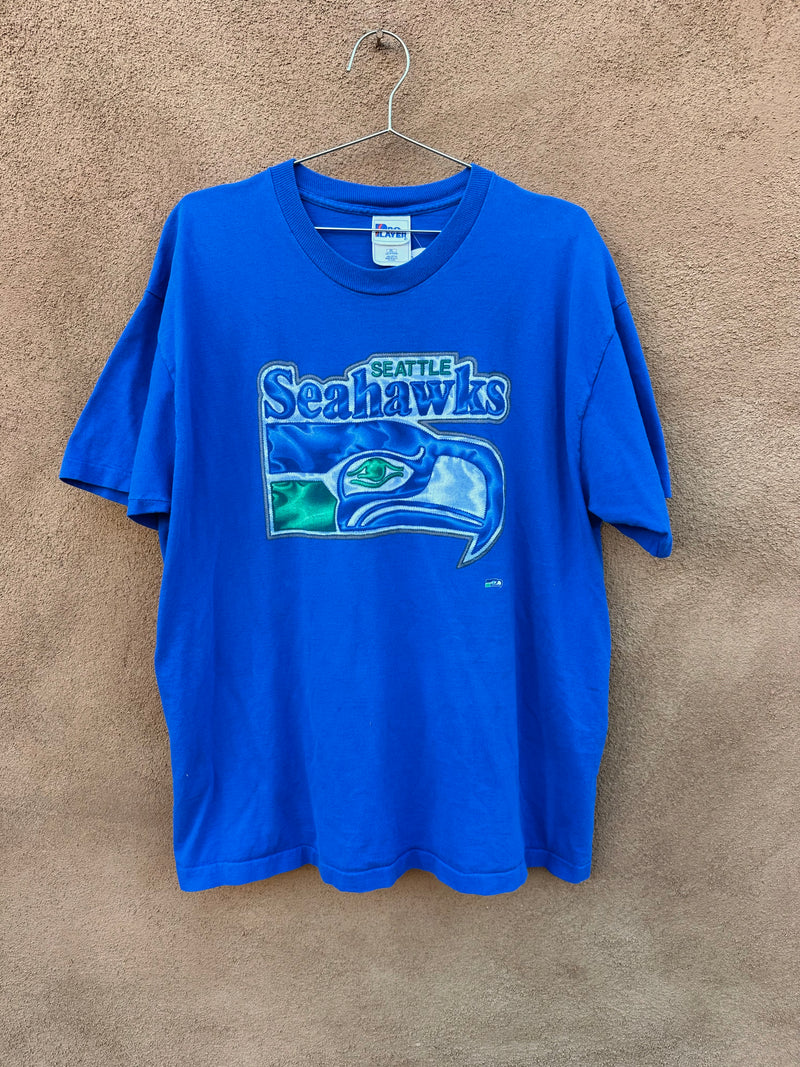 New Era Seattle Seahawks T-shirt met groot logo in marineblauw, voor New Era Seattle Seahawks T-shirt met groot logo in marineblauw, voor