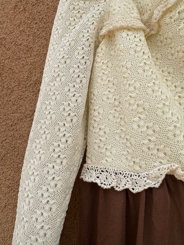 Rag Dolls 70's Dress - Cream and Brown