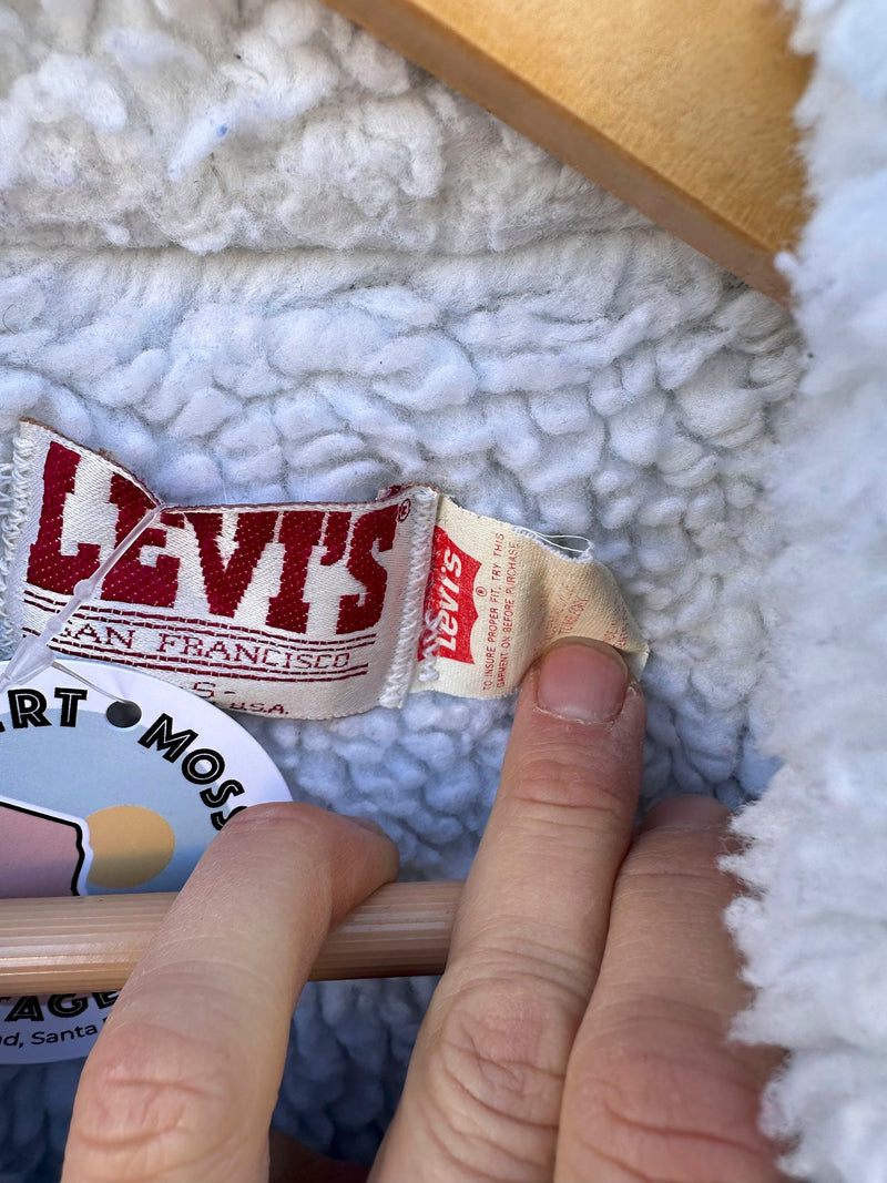 Early 1980's Levi's Shearling Denim Jacket - Made in USA - Small