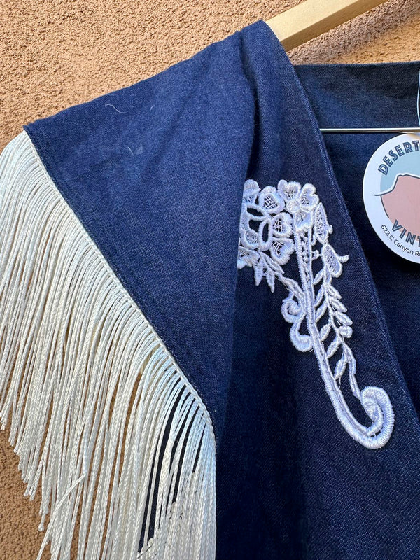 Denim Fringe Two Piece Set - Skirt and Top