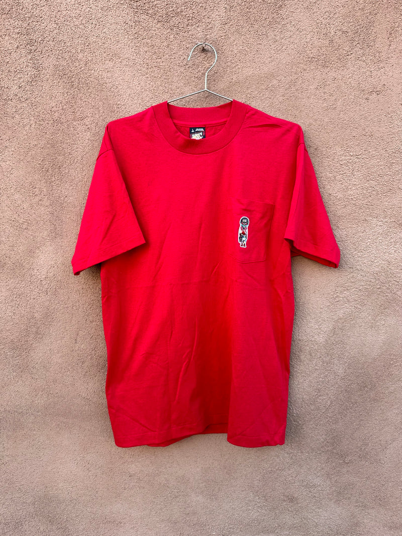 Red Pocket T-shirt with Kachina - Made in USA