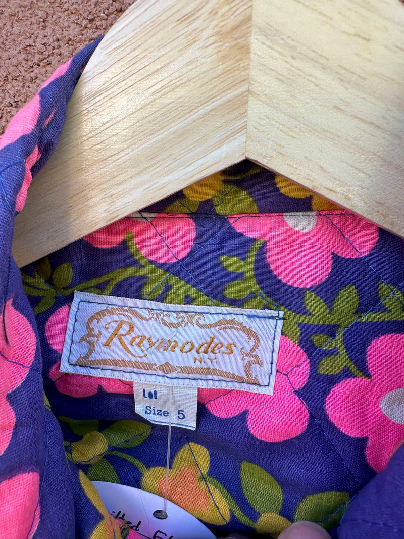Quilted Floral 1960's Mod by Raymodes N.Y., Size 5