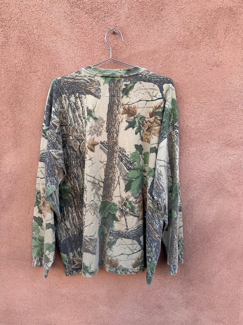 Woodland Camo Henley Long Sleeve T-shirt by Duxbak