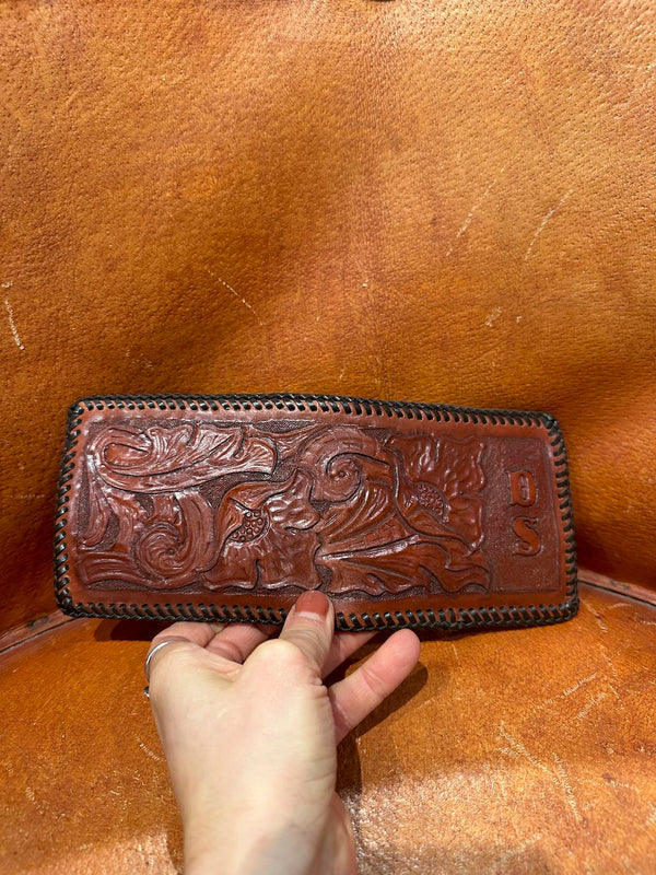 "DS" Hand Tooled Leather Wallet