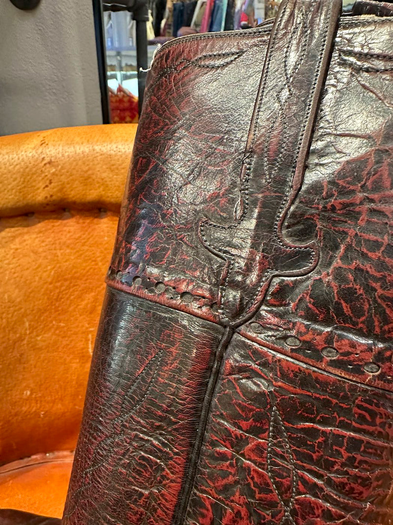 1980's Oxblood Lucchese Stovepipe Boots 6.5C - as is