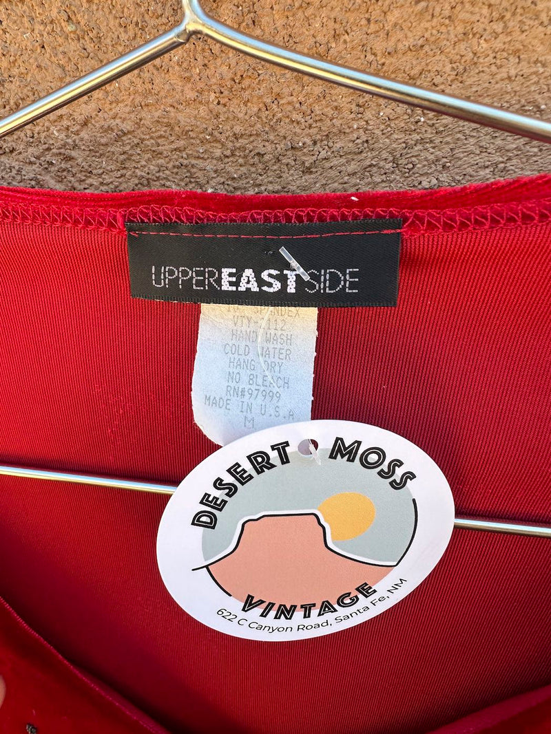 Red Velour 90's Rose Blouse