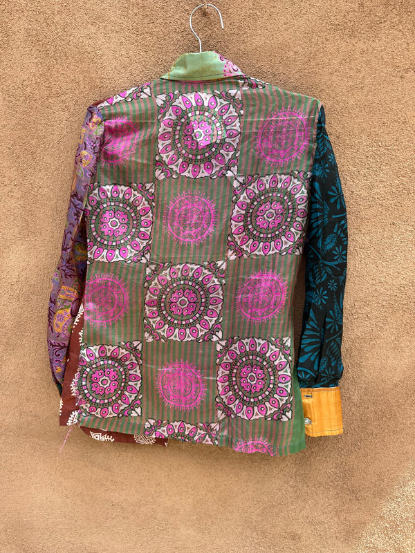 Colorful Indian Silk Blouse - 40