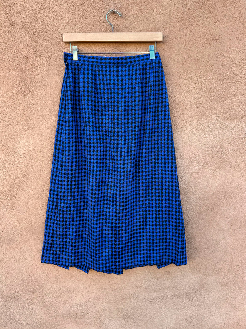 Black & Blue Houndstooth Skirt by Investments