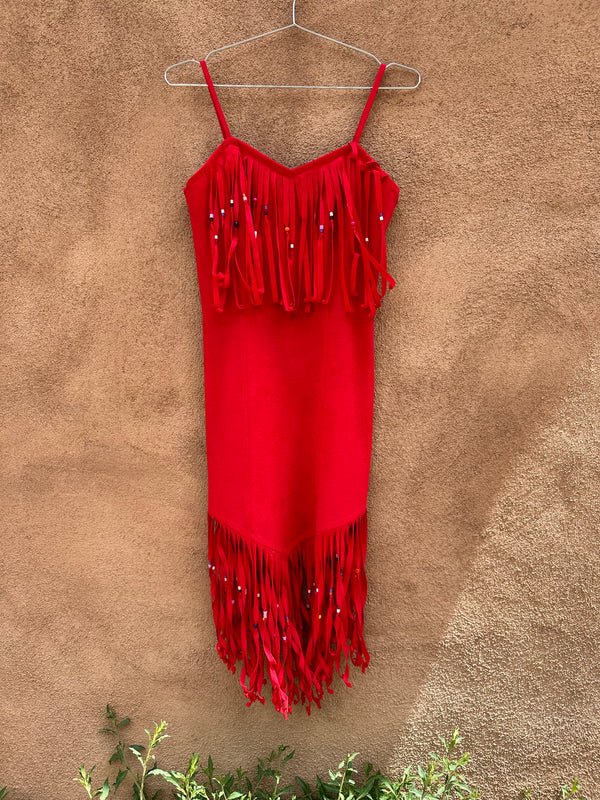 Red Fringe Party Dress "Outlaw Woman"