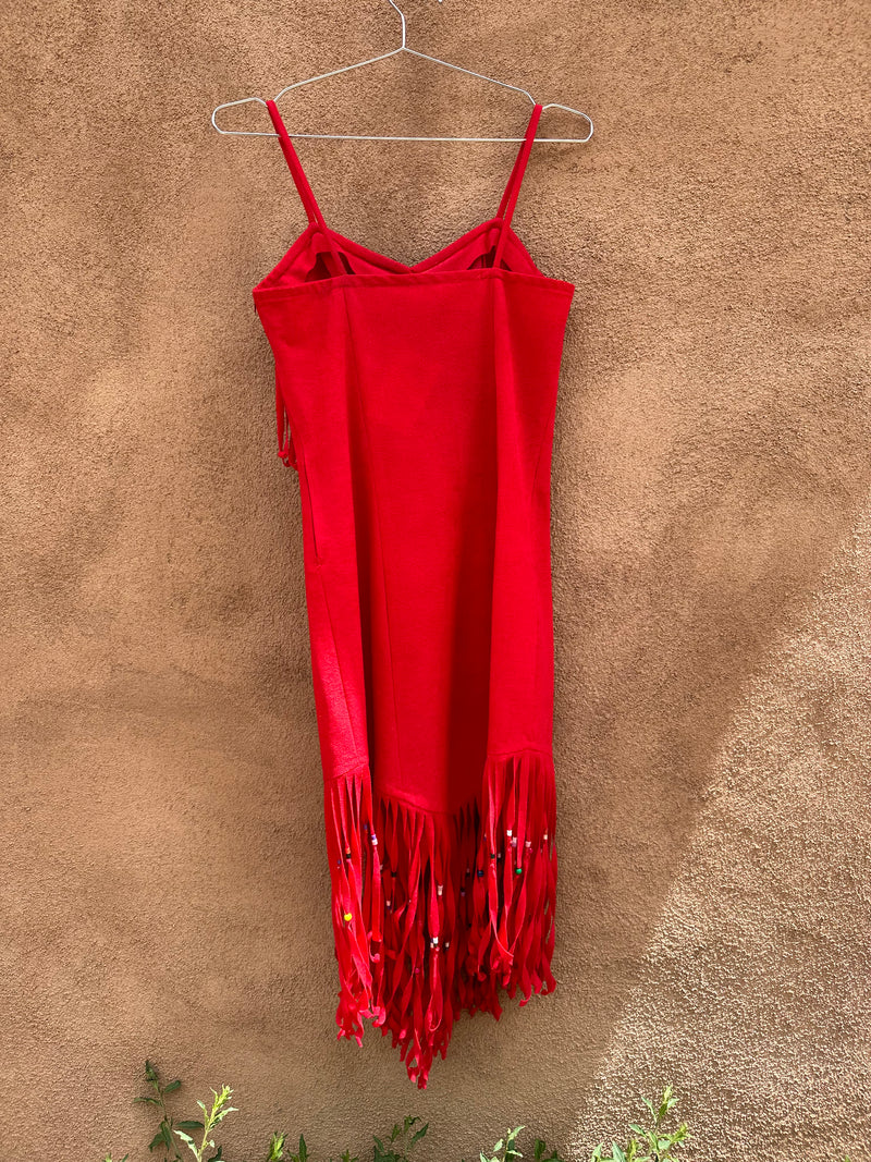 Red Fringe Party Dress "Outlaw Woman"