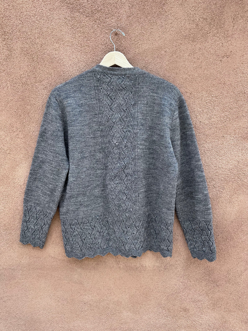 Gray Azure Wool Cardigan