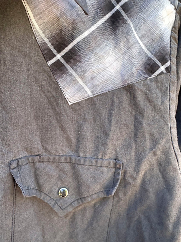 Faded Plains Western Wear Plaid Yoke Shirt