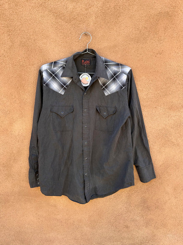 Faded Plains Western Wear Plaid Yoke Shirt